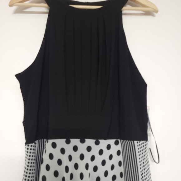 NWTStudio One New york Versatile Women's Sleeveless   Dots fit and flare size 12 - Picture 5 of 16